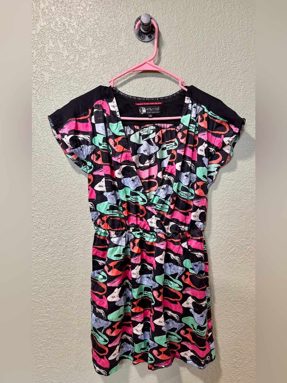 Andy Warhol Pepe Jeans Dress pink teal orange shoes XS